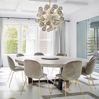 Grey Dining Tables, Dining Room Contemporary, Round Dining Room, Gray Dining Chairs, Grey Dining, Table Ronde, Up House, Velvet Dining Chairs, Everly Quinn