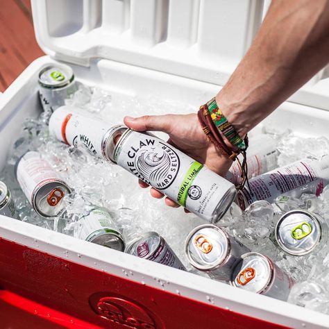 Fill your next summer cooler with something new--White Claw Hard Seltzer in three fresh flavors, Natural Lime, Black Cherry, and Ruby Grapefruit! Healthy Alcohol, White Claw Hard Seltzer, Spiked Seltzer, Beer Photography, Watermelon And Lemon, Healthy Cocktails, White Claw, Fancy Drinks, Hard Seltzer