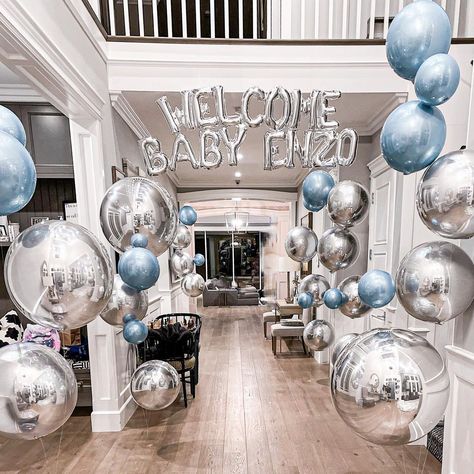 Artist Party, Welcome Home Decorations, Baby Boy Decorations, Welcome Home Parties, Bringing Baby Home, Paper Balloon, Balloon Artist, Welcome Home Baby, Baby Balloon