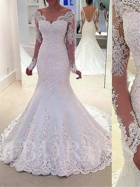 Backless Mermaid Wedding Dresses, Applique Wedding, Applique Wedding Dress, Wedding Dresses Beaded, Dresses Mermaid, Sleeve Wedding Dress, Custom Wedding Dress, Long Sleeve Wedding, Dresses Lace