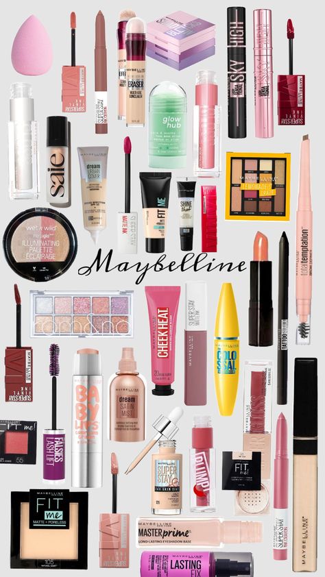 Maybelline Inspi Maybelline Aesthetic, Maybelline Makeup Products, Cute Easy Doodles, Shopping Wishlist, Makeup List, Easy Doodles, Maybelline Makeup, Makeup Items, Simple Doodles