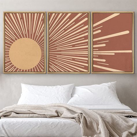 3 Piece Wall Art Diy, Three Piece Art, Deep Nails, Neutral Boho Decor, Boho Mid Century Modern, Boho Style Decor, Mid Century Wall Art, Mid Century Modern Wall Art, Neutral Boho