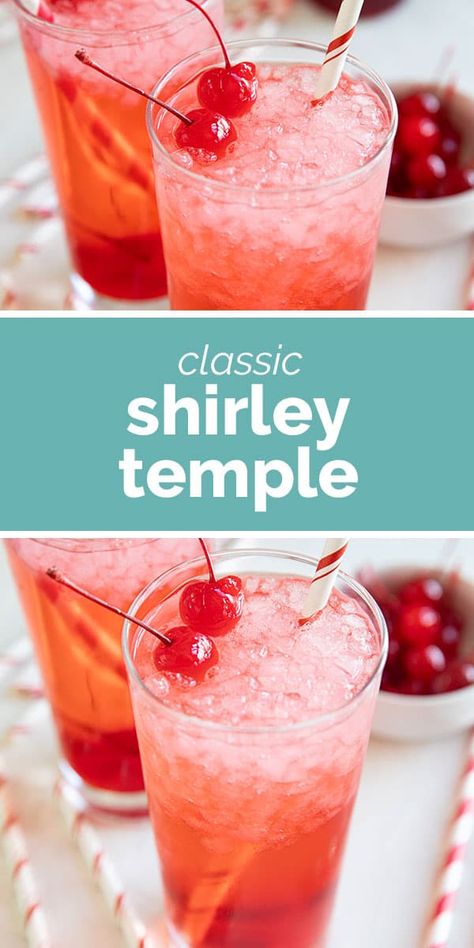 The perfect drink for all ages, the Shirley Temple Drink is the original mocktail! You only need a couple ingredients for this sweet drink that pleases people of all ages. Shirley Temple Recipe, Shirley Temple Drink, Raisin Recipes, Food Innovation, Sweet Drinks, Delish Recipes, Mocktail Recipe, Food Test, Shirley Temple