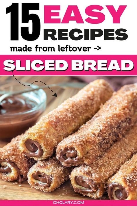 Looking for easy recipes with bread slices to use up leftover white bread? I’ve compiled a list of 15+ of the best recipes using sliced white bread to inspire you! Sliced White Bread Recipes, Dessert With Bread Slices, White Bread Dessert Recipes, Recipes With Loaf Of Bread, Recipes With White Bread Slices, Sliced Bread Desserts, What To Do With White Bread, Recipes Using Sliced White Bread, Ideas With Bread Slices