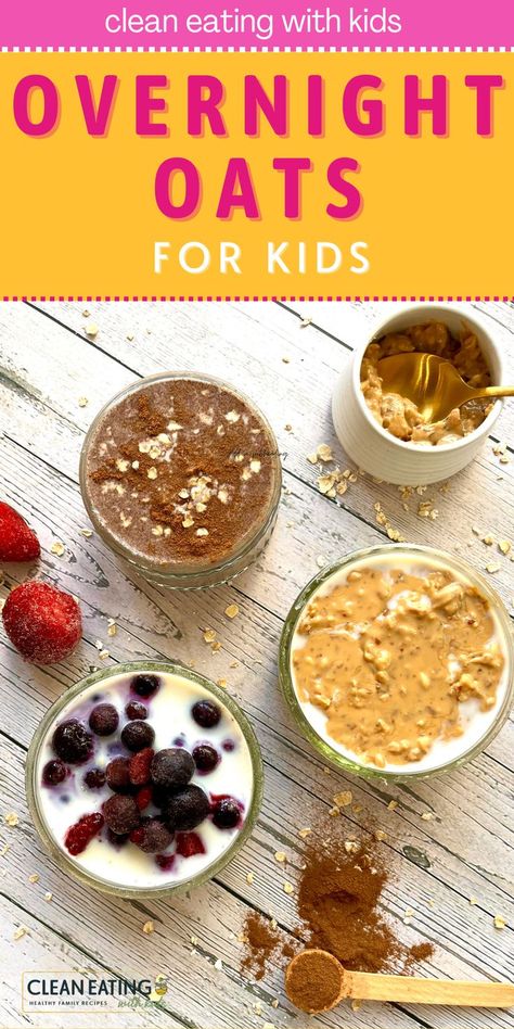 overnight oats for kids Meal Ideas On The Go, Overnight Oats For One Year Old, Overnight Oats For Picky Eaters, Overnight Oats Kids Will Eat, Kid Friendly Overnight Oats, Overnight Oats Toddler, Overnight Oats For Toddlers, Baby Overnight Oats, Toddler Overnight Oats