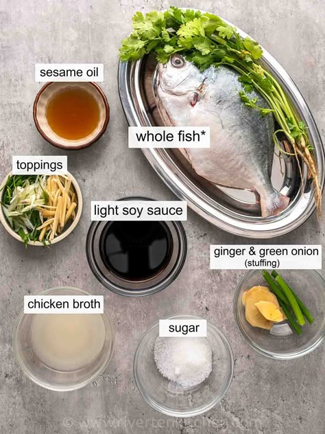 Steamed Fish Chinese Style (Pompano) - Riverten Kitchen Steam Fish Recipe Chinese Soy Sauce, Chinese Steam Fish Recipe, Steamed Pompano Fish Recipe, Steam Fish Recipe Chinese, Steamed Fish Recipes Healthy, Chinese Fish Fillet Recipe, Steamed Fish Chinese Style, Steamed Food Recipes, Chinese Fish Recipes