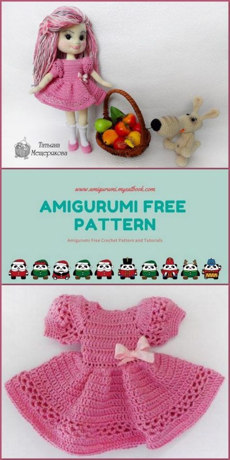 Amigurumi Alina's doll Free Pattern - Amigurumi Free Patterns Knitted Nurse Doll, Free Crochet Teddy Bear, Teddy Bear Patterns, Crochet Frock, Doll Free Pattern, Crochet Doll Clothes Free Pattern, Crochet Doll Clothes Patterns, Awesome Crochet, Bear Patterns