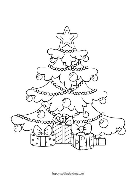 Free Printable Christmas Tree Coloring Pages: A Forest of Fun! - Happy Toddler Playtime Christmas Tree Coloring, Printable Christmas Tree, Tree Coloring, Christmas Tree Coloring Page, Tree Coloring Page, Collage Techniques, Free Christmas Printables, Toddler Age, Recycled Items