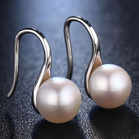 Trendy Jewelry Earrings, Real Pearl Earrings, Freshwater Pearl Drop Earrings, Bridal Earrings Drop, Faux Pearl Earrings, Freshwater Pearls Earrings, Pearl Hoop Earrings, Silver Plated Jewelry, Mua Sắm