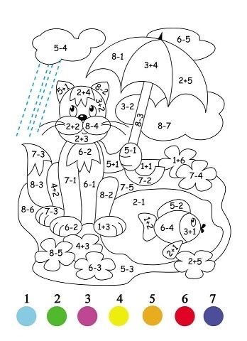 Math Coloring Pages, Math Coloring Worksheets, Kindergarten Colors, Math Coloring, Kindergarten Math Activities, Math Work, Kids Math Worksheets, Math Activities Preschool, Color By Number