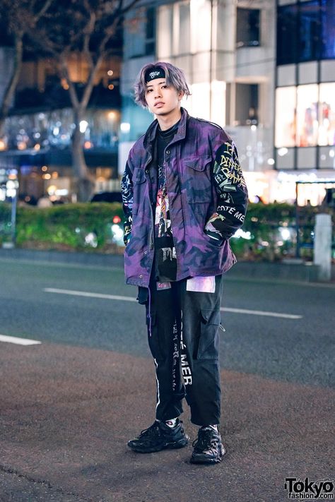 Japanese Fashion Street Tokyo Style, Japanese Fashion Street, Goth Outfits Men, Chinese Streetwear, Tokyo Style, Punk Man, Street Goth, Masc Fashion, Harajuku Punk