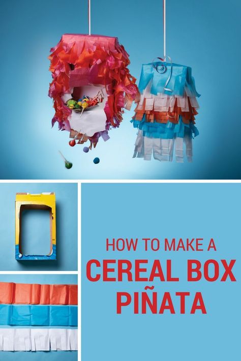 Turn an empty cereal box into a party game by making your own pinata! Click through for the easy-peasy instructions. First Birthday Decoration Ideas, Fest Ideas, Birthday Decoration Ideas, 10 Birthday, Diy Pinata, Activities For Boys, Fall Fest, Birthday Party Activities, Paper Mache Crafts