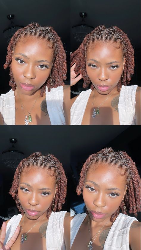 Two Strand On Short Locs, Women Retwist Styles, Barrel Twists Short Locs, Locstyles Women Short, Twisted Dreadlocks Styles, Barrel Twist With Two Strand Twist, Locs Hairstyles Two Strand Twist, Short Loc Two Strand Twist Styles, Two Strand Locs Hairstyles For Women