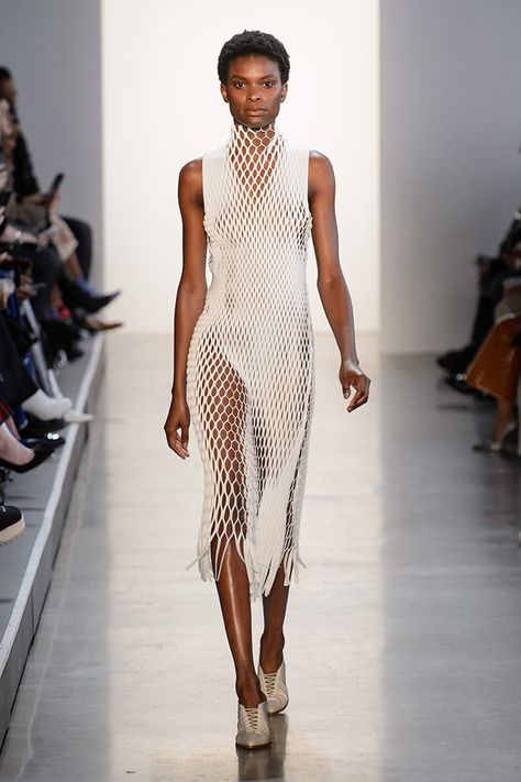 Wire Fashion Runway, Line In Fashion, Net Outfit, 3d Printing Fashion, Net Fashion, Fishnet Dress, 3d Fashion, Dion Lee, Futuristic Fashion