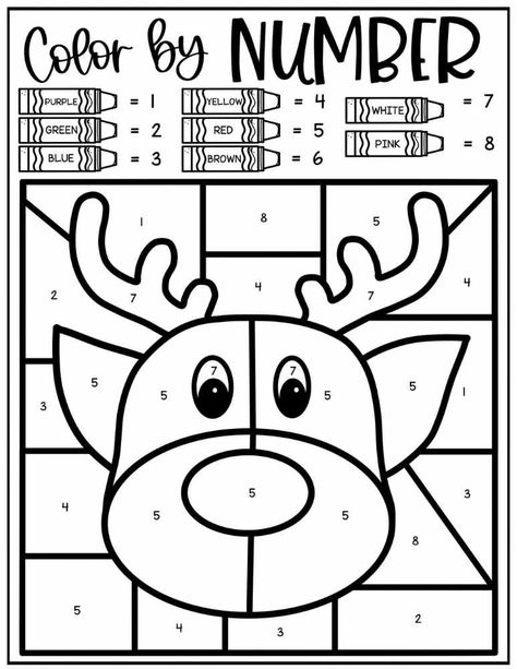 rudolph christmas color by number free Christmas Crafts Worksheets, Christmas Coloring Activities For Kids, Free Kindergarten Christmas Printables, Xmas Activities For Preschoolers, Pre K Christmas Worksheets Free, Preschool Worksheets Christmas, Free Christmas Activities Preschool, Christmas Coloring Pages Free Printable Color By Number, Holiday Color By Number Free Printables