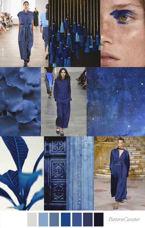 Pattern Curator DARK COBALT Mood Board Fashion Inspiration, Pattern Curator, Moda Peru, Fashion Trending Moodboard, Print And Pattern, Color Trends Fashion, Fashion Design Portfolio, Fashion Portfolio, Mood Board Fashion