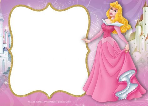 FREE Printable Princess Aurora Sleeping Beauty Invitation Templates | FREE Invitation Templates - Drevio Princess Aurora Invitation, Aurora Invitation, Putri Aurora, Princess Aurora Party, Sleeping Beauty Birthday Party, Aurora Birthday, Disney Princess Invitations, Sleeping Beauty Party, Princess Party Invitations