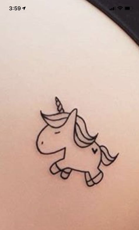 Cute Unicorn Tattoo Small, Pony Tattoo Small, Tiny Unicorn Tattoos For Women, Unicorn Finger Tattoo, Simple Unicorn Tattoo Outline, Minimal Unicorn Tattoo, Small Unicorn Tattoo For Women, Unicorn Flash Tattoo, Minimalist Unicorn Tattoo