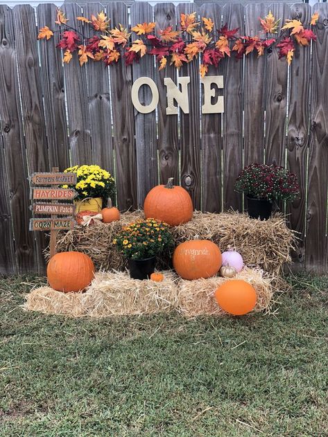 Fall 1st Birthday Ideas Fall Mini Sessions Set Up, Patch Birthday Party, Pumpkin Patch Birthday Party, 1st Birthday Ideas, Pumpkin Patch Birthday, Fall First Birthday, Fall 1st Birthdays, Pumpkin Patch Party, Halloween First Birthday