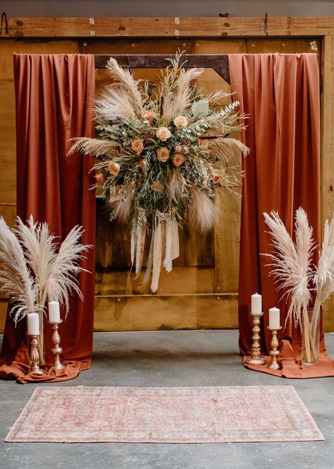 Parisian Nightlife, Pampas Arrangement, Backdrop Rental, Boho Wedding Backdrop, Cheap Fall Decor, Boho Backdrop, Harlem Nights, Wedding Party Flowers, Earthy Wedding