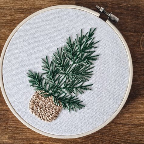 Christmas tree hand embroidery PDF pattern botanical embroid | Inspire Uplift Embroidery Christmas Ornaments, Christmas Hand Embroidery, Fall Embroidery, Christmas Tree Embroidery, Embroidery Ornaments, Christmas Embroidery Patterns, Basic Stitches, Christmas Embroidery Designs, Embroidery Christmas