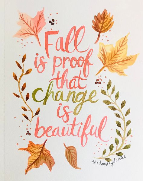 Fall is such a magical season. Bring some autumn joy into your home with this original painting. It is 5x7 painted with watercolor and marker on flat canvas paper. It will be shipped inside a mat board that will fit into an 8x10 frame. Thank you so much for your interest in my art! :) Inspirational Quotes On Canvas, Fall Inspirational Quotes Wallpaper, Fall Whiteboard Art, Thanksgiving Paintings, Quotes About Autumn, September Decor, Month Inspiration, Autumn Sayings, Thankful Art