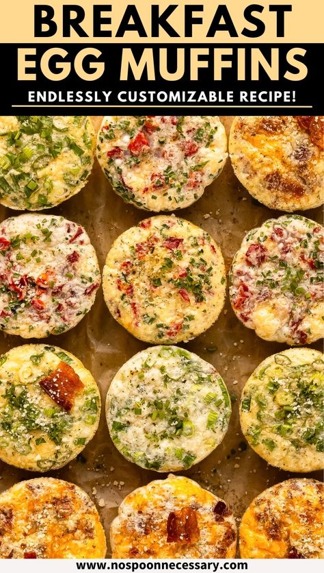 Egg Omelette Muffins, Egg Miffins, Breakfast Egg Muffins Recipes, 10 Minute Breakfast Ideas, Breakfast Muffins Egg, Make Ahead Egg Muffins, Egg Muffin Recipes, Bypass Meals, Muffin Tin Eggs