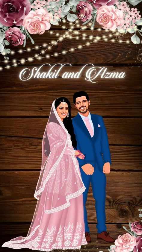 To have a wedding that people will remember for years to come, you must make a great impression from the beginning. The first opportunity you’ll have is with your wedding invitation. . @tarsinvitations #tarsinvitations #videoinvitation #invitationcard #caricatureinvitation #shaadiinvitation #caricature #weddinginvitations #weddinginvites #mehendinvitations #saganinvitation #digitalinvitation #weddinginvitations #engagementinvitation #videoinvites #videoinvitation #uniqueinvitations #creativein Muslim Wedding Caricature, Engagement Caricature, Muslim Engagement, Nikah Wedding, Engagement Mehndi, Caricature Wedding, Muslim Wedding Invitations, Wedding Caricature, Baby Boy Cards