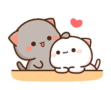 Cutie Cat-chan, Cuddling Gif, Couple Cat, Cutest Cats Ever, Peach Cat, Gf Memes, Funny Stick Figures, Cat Crying, Chibi Cat