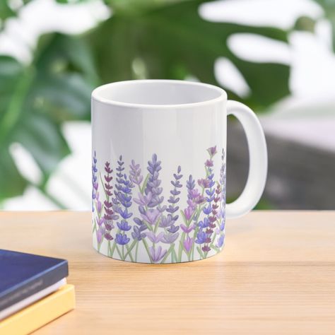 Painting Of Lavender, Diy Mug Designs, Lavender Design, Painting Coffee, Ceramic Cafe, Purple Painting, Diy Pottery Painting, Painted Coffee Mugs, Paint Your Own Pottery