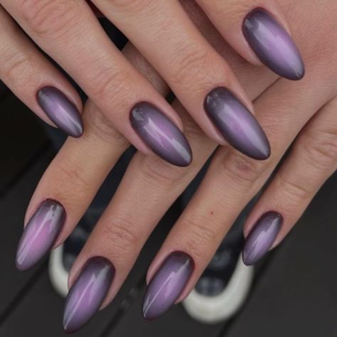 Purple Aurora, Nails Medium Almond, Nails Oval, August Nails, Summer Acrylic, Fall Nail Trends, Medium Almond, Press On Nails Medium, Gel Set