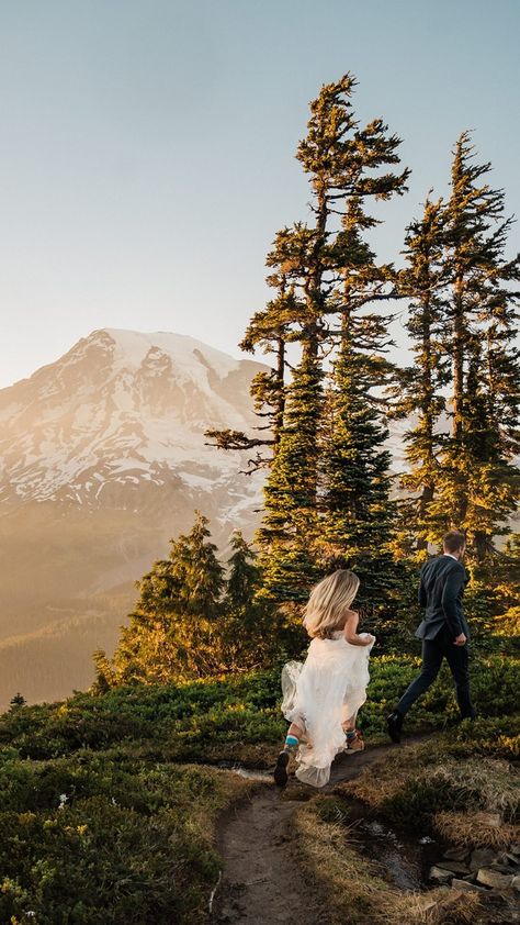 How to Elope in Washington State - Between the Pine Wedding Venues In Washington State, Washington Coast Wedding, Cozy Elopement, Rainy Engagement Photos, Washington State Wedding, Fire Lookout, Being Flexible, Campground Wedding, Camping Wedding