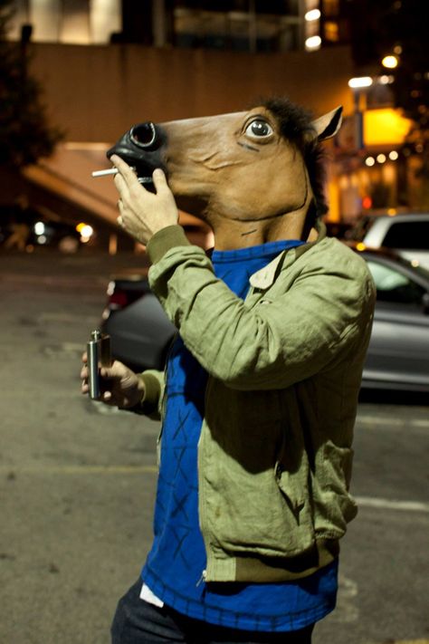 Bo Jack Horse Man, Bojack Horseman Cosplay, Bojack Horseman Costume, Niche Halloween Costumes, Magic Mike Costume, Mike Costume, Loser Core, Horse Mask, Horse Party