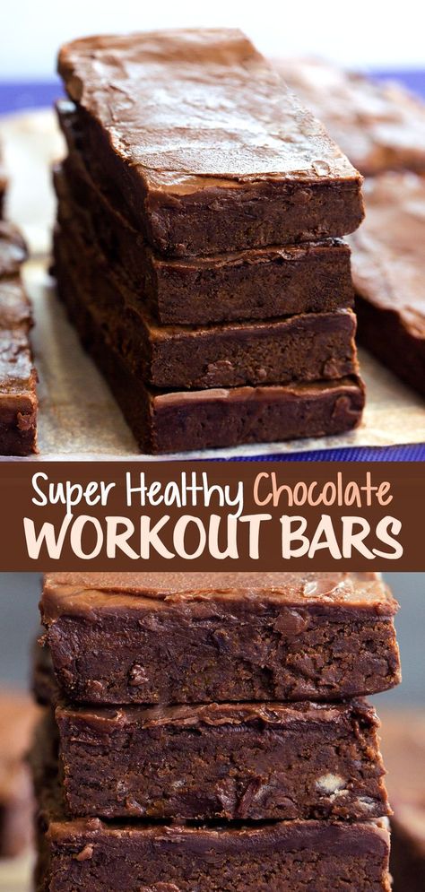 Jun 6, 2021 - These healthy chocolate workout bars are packed with protein and healthy ingredients, yet they taste like you're eating a chocolate brownie! Gf Protein Bar, Healthy Candy Bar Recipes, Built Bar Recipes, Healthy Non Refrigerated Snacks, Keto Protein Recipes, Choc Protein Powder Recipes, Homemade High Protein Bars, Protein Puck Recipe, Bariatric Essentials