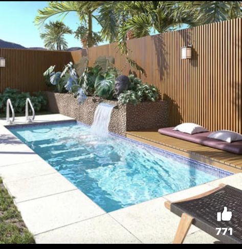 Small Pools Backyard, Ideas De Piscina, Rumah Moden, Pool House Designs, Pools Backyard Inground, Small Swimming Pools, Small Pool Design, Backyard Pool Landscaping, Backyard Pool Designs