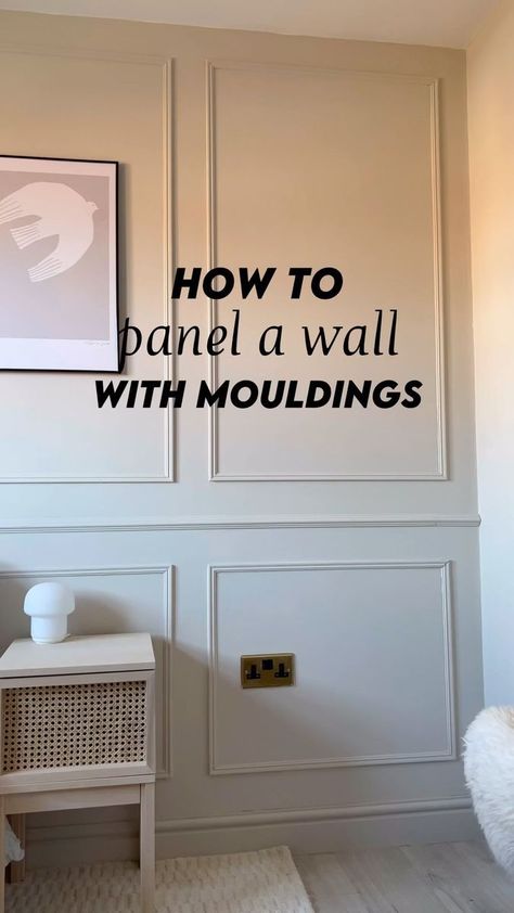 Wall Molding Living Room, Wall Moulding Panels, Mood Board Bedroom, Wall Molding Design, Living Room Panelling, Wall Panel Molding, Staircase Storage, Painted Paneling Walls, Wall Paneling Diy