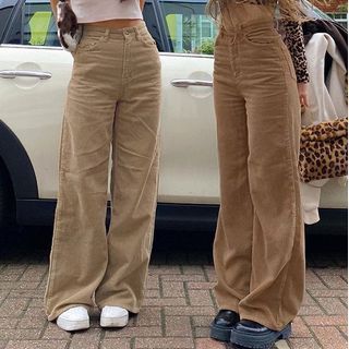 Buy Trisica Corduroy Wide Leg Pants at YesStyle.com! Quality products at remarkable prices. FREE Worldwide Shipping available! Persephone Pants, Aladin Pants, Corduroy Pants Women, Looks Pinterest, Pants Sewing, Upcycle Jeans, Brown Outfit, Cooler Look, 90s Streetwear