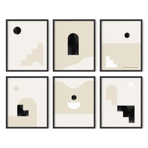 PRICES MAY VARY. EVOKE A CALMING EFFECT IN YOUR SPACE: Haus and Hues features the aesthetic staircases, archways, and windows in this superb set of boho art prints. We love how put-together this set looks from its clean, sharp lines, balanced art elements, and lovely shades of beige, white, and black. Did you know that this subject means so much more? Stairs symbolize progress, while windows represent light. No wonder your guests will sense a buoyant and peaceful feeling as they look at this mas Boho Posters, Haus And Hues, Abstract Art Gallery, Boho Prints, Art Mid Century Modern, Boho Poster, Balance Art, Bohemian Wall Art, Bohemian Wall Decor