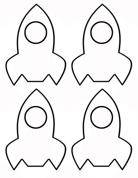 Printable template for the Sharing Something Sweet craft. Kids will tape or glue two rocket ship cutouts around a sucker. Used on day 4 for both the regular and preschool programs. Printable Rocket, Rocket Template, Space Printables, Paper Rockets, Space Preschool, Space Crafts For Kids, Maluchy Montessori, Space Classroom, Sistem Solar