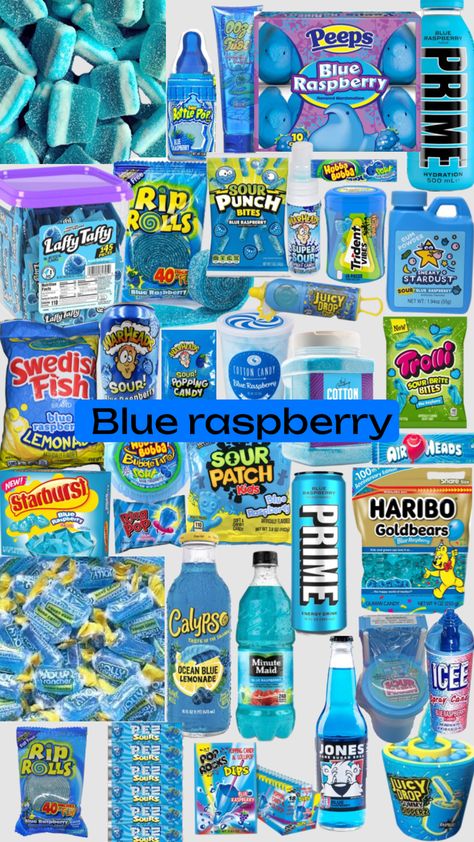 Blue raspberry Blue Party Foods, Blue Raspberry Candy, Raspberry Candy, Squishy Food, Blue Snacks, Sleepover Snacks, Snack Organizer, Candy Drinks, Cute Birthday Ideas