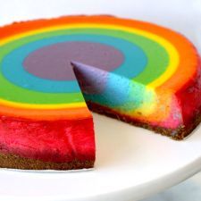 Rainbow Cheesecake Recipe, Rainbow Cheesecake, Rainbow Cake Recipe, Rainbow Sweets, Unicorn Food, Tasty Cakes, Rainbow Desserts, Simple Cakes, Unicorn Treats