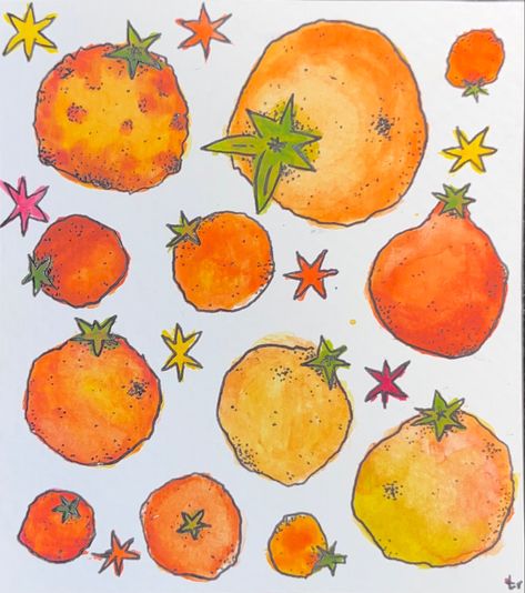 Orange Doodle Aesthetic, Sliced Orange Drawing, Orange Simple Drawing, Orange Scrapbook Aesthetic, Drawing Of An Orange, Birthday Cartoons Funny, Orange Posters Aesthetic, Orange Drawing Aesthetic, Orange Aesthetic Drawing