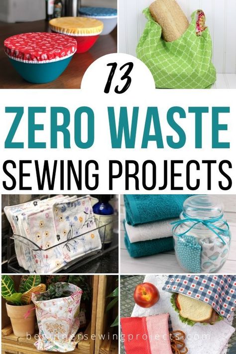 Sewing Projects for zero waste living. Reduce waste with these simple sewing tutorials perfect for beginners. #zerowaste Zero Waste Sewing Projects, Zero Waste Sewing, Syprosjekter For Nybegynnere, Simple Sewing Tutorial, Sewing Machine Projects, Simple Sewing, Sewing Crafts Tutorials, Costura Diy, Beginner Sewing Projects Easy