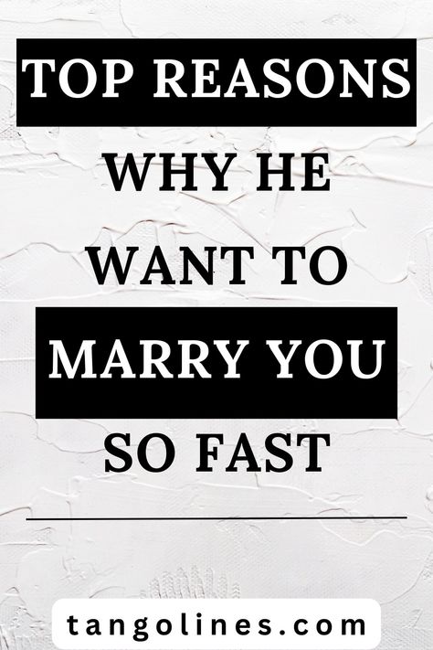 It is almost certain he has a personal reason he wants to marry you so quickly, and in most cases, the reason is usually far-fetched. #marriage #fastwedding #wedding #relationship #datingadvice #marry Reasons I Want To Marry You, Marriage Material, Relationship Challenge, Saving Your Marriage, Emotional Connection, A Guy Who, Marry You, Ups And Downs, Dating Advice