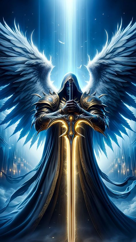 Digital Graphics Art, Male Angel, Grim Reaper Art, Dark Fantasy Artwork, Spiritual Realm, Heaven Art, Beautiful Angels Pictures, Angel Warrior, Technology Wallpaper