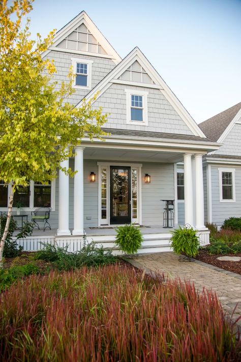 Gray House With White Trim, House With White Trim, Ad Bedroom, Ad Kitchen, Welsh Cottage, James Hardie Siding, Gray House Exterior, Scandinavian Farmhouse, Hardie Siding