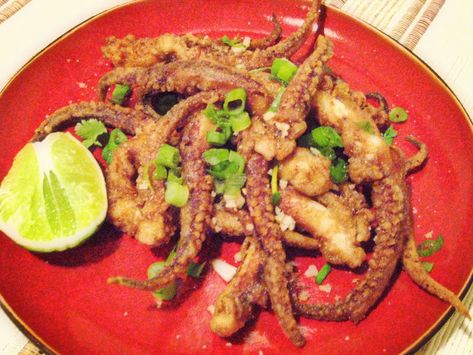 Squid Tentacles Recipe, Watermelon Soup, Squid Tentacles, Salt And Pepper Squid, Octopus Recipes, Squid Recipes, Five Spice, Chinese Recipe, Summer Meal