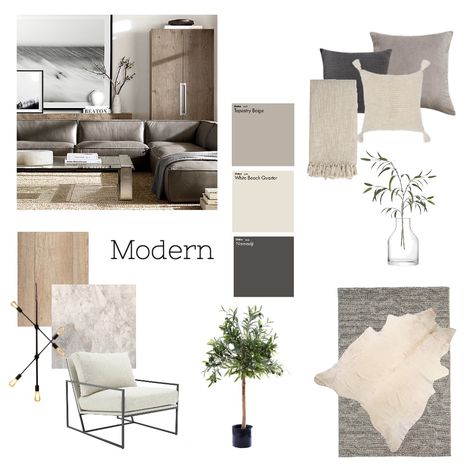 Modern Living Room Interior Design Mood Board by hollytrunk | Style Sourcebook Style Sourcebook, Mood Board Living Room, Materials Board Interior Design, Mood Board Interior, Design Mood Board, Modern Living Room Interior, Interior Design Boards, Indie Room, Interior Design Mood Board