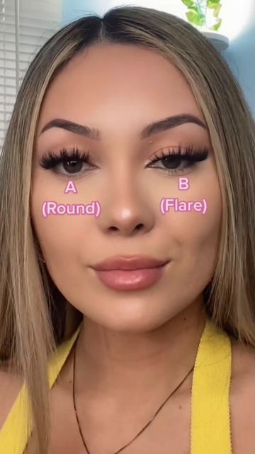 Lashes To Open Eyes, Eyelash Extension Doll Eye, Eyelashes For Round Face, Lash Styles For Round Eyes, Eyelash Extensions Doll Eye Style, 3d Vs 6d Lash Extensions, Best Lash Extensions For Round Eyes, Lash Extensions Styles For Round Eyes, Whispy Open Eye Lashes