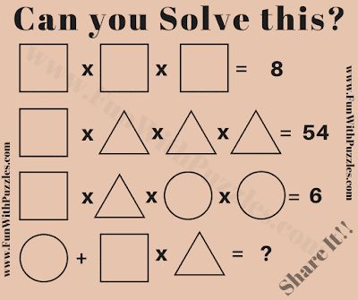 Math Brain Teaser for Students with Solution Algebra Problems, Brain Teasers Riddles, High School Math Classroom, Brain Teasers For Kids, Kids Puzzles, Math Riddles, Math Puzzles, Math Centers Middle School, Fifth Grade Math